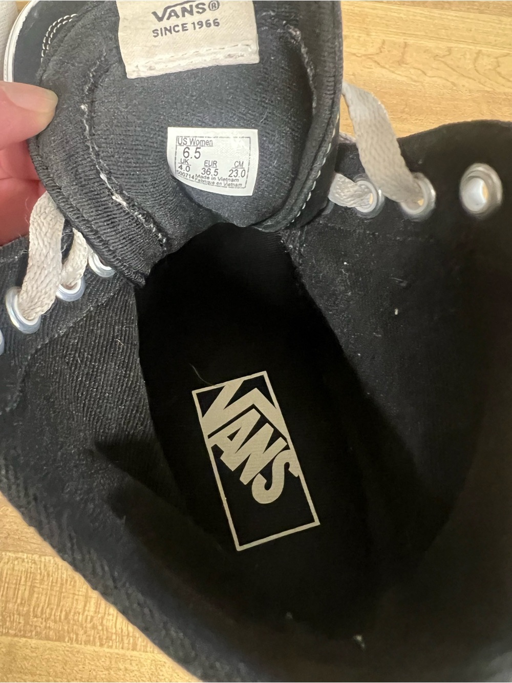 Vans Black and White Platform Sk8-Hi Sneakers - Picture 9 of 9